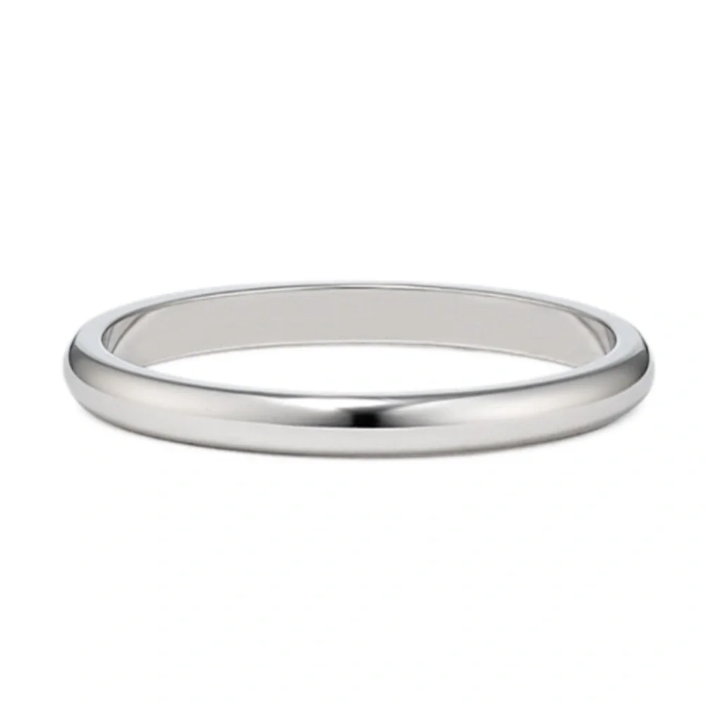 New Gun Metal Sterling Silver Court Thin Polished Classic 2mm Wedding Ring